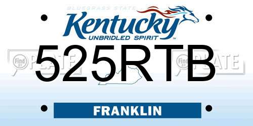 525RTB Kentucky License Plate