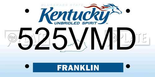 525VMD Kentucky License Plate