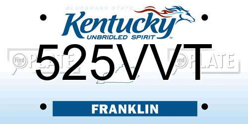 525VVT Kentucky License Plate