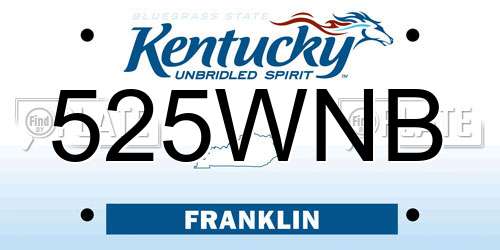 525WNB Kentucky License Plate