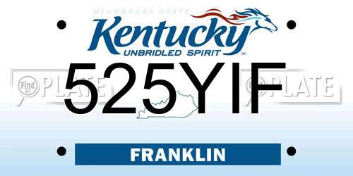 525YIF Kentucky License Plate