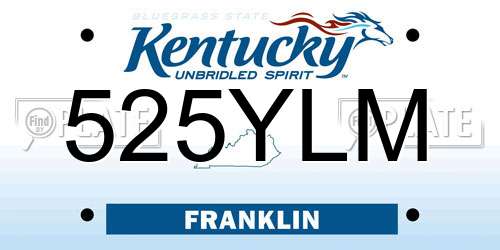 525YLM Kentucky License Plate