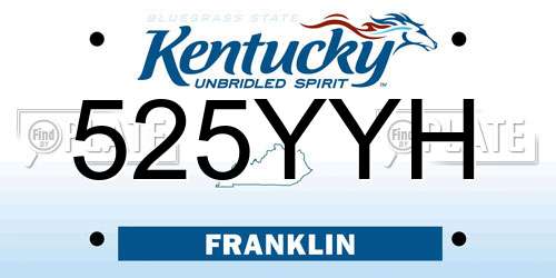 525YYH Kentucky License Plate