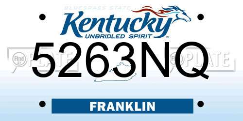 5263NQ Kentucky License Plate