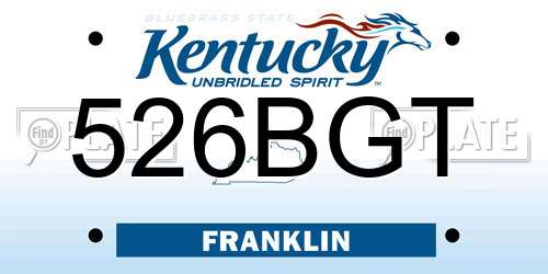 526BGT Kentucky License Plate