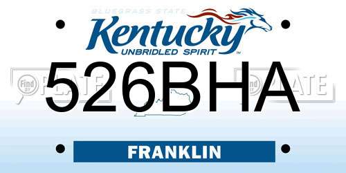 526BHA Kentucky License Plate