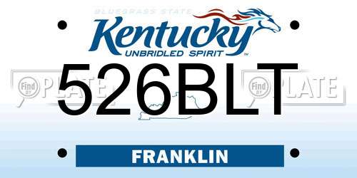526BLT Kentucky License Plate