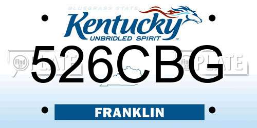 526CBG Kentucky License Plate