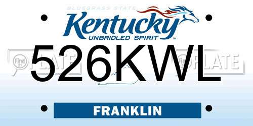526KWL Kentucky License Plate