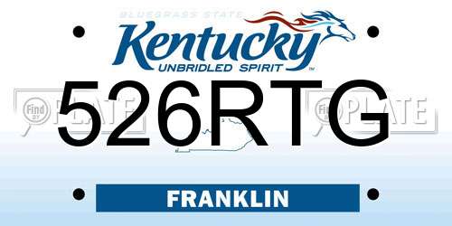 526RTG Kentucky License Plate