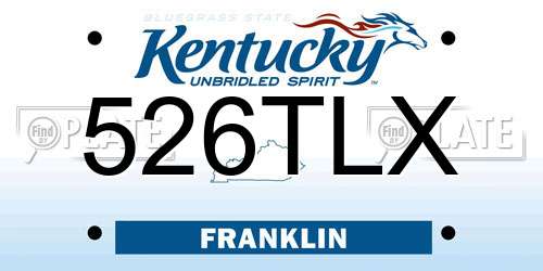 526TLX Kentucky License Plate