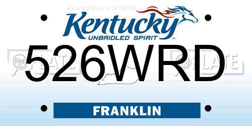 526WRD Kentucky License Plate