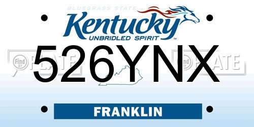 526YNX Kentucky License Plate
