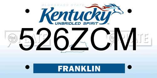 526ZCM Kentucky License Plate