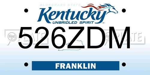 526ZDM Kentucky License Plate
