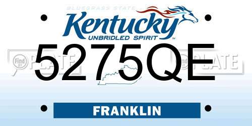 5275QE Kentucky License Plate