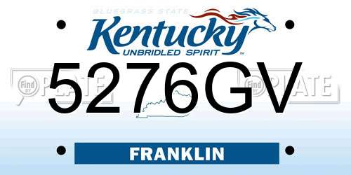 5276GV Kentucky License Plate