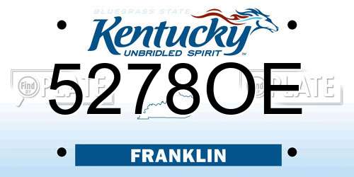 5278OE Kentucky License Plate