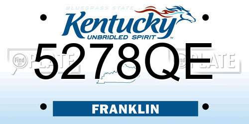 5278QE Kentucky License Plate
