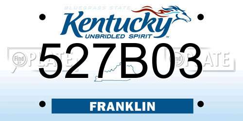527B03 Kentucky License Plate