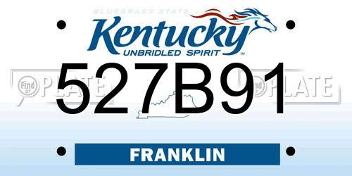 527B91 Kentucky License Plate