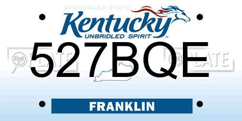 527BQE Kentucky License Plate