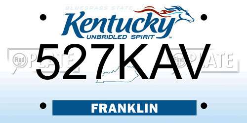 527KAV Kentucky License Plate