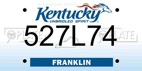 527L74 Kentucky License Plate