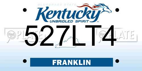 527LT4 Kentucky License Plate