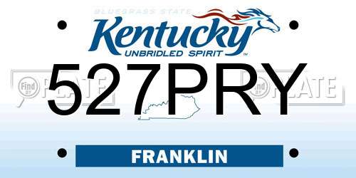 527PRY Kentucky License Plate