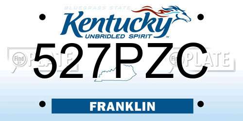 527PZC Kentucky License Plate