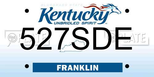 527SDE Kentucky License Plate