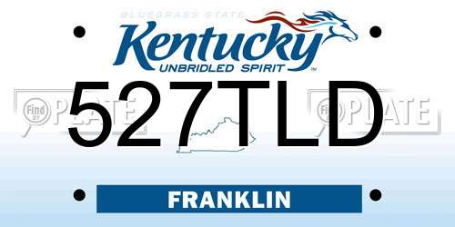 527TLD Kentucky License Plate