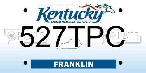 527TPC Kentucky License Plate