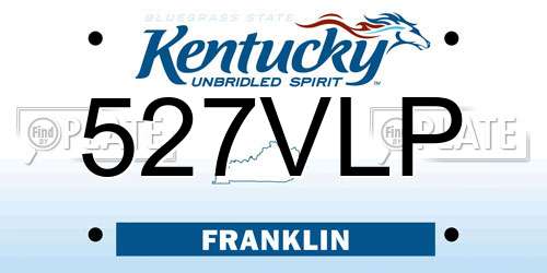 527VLP Kentucky License Plate