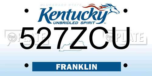 527ZCU Kentucky License Plate