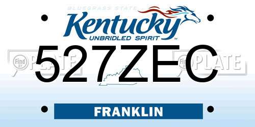 527ZEC Kentucky License Plate