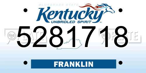 5281718 Kentucky License Plate