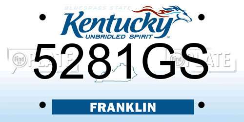 5281GS Kentucky License Plate