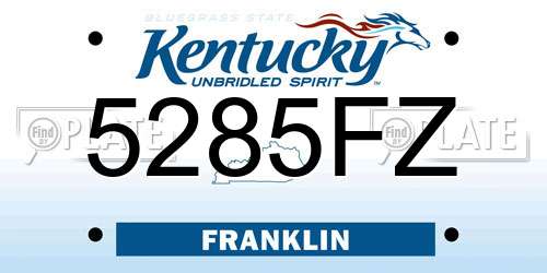 5285FZ Kentucky License Plate