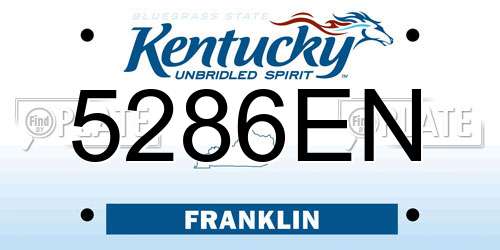 5286EN Kentucky License Plate