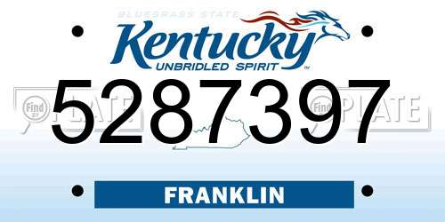 5287397 Kentucky License Plate