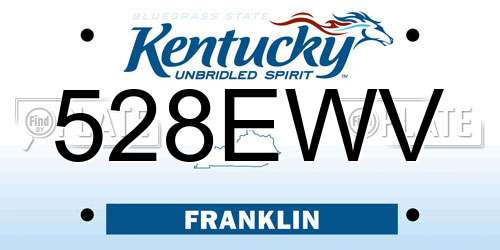528EWV Kentucky License Plate