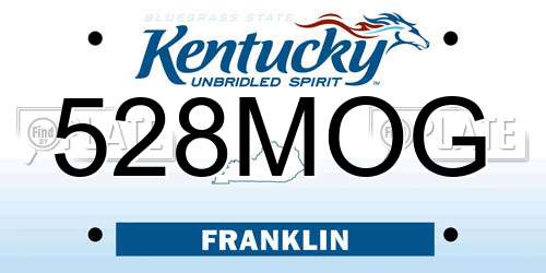 528MOG Kentucky License Plate