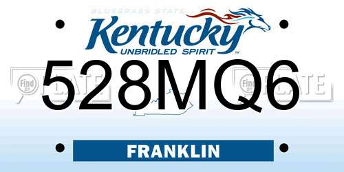 528MQ6 Kentucky License Plate
