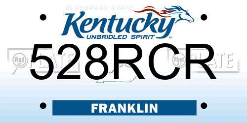 528RCR Kentucky License Plate