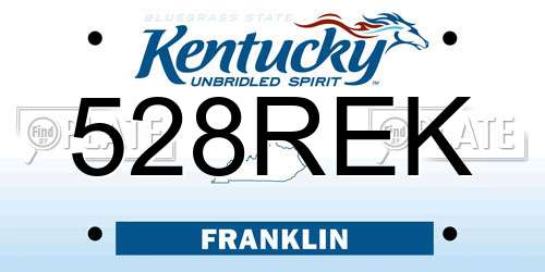 528REK Kentucky License Plate