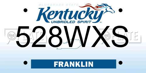 528WXS Kentucky License Plate