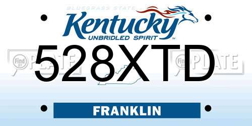 528XTD Kentucky License Plate