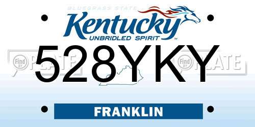 528YKY Kentucky License Plate